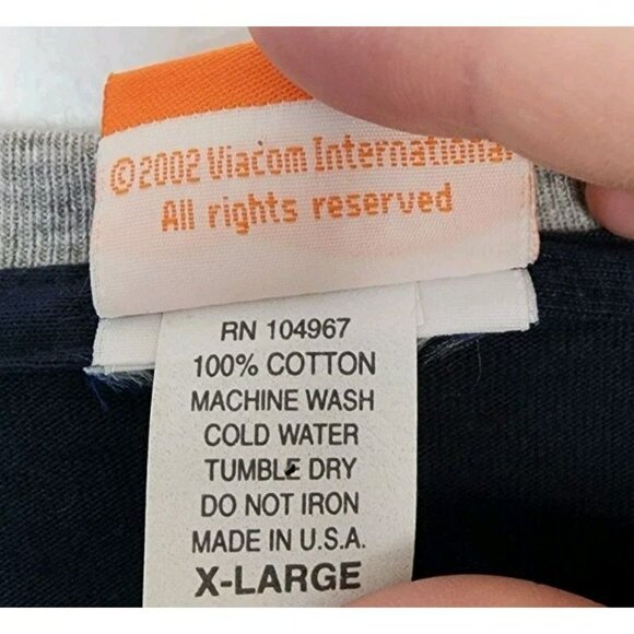 Men's XL SpongeBob SquarePants Leave My Brain Alone Nickelodeon T-Shirt Vtg 2002 - Picture 5 of 5